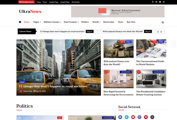 Ultra News-Free Magazine, Blog & News Theme